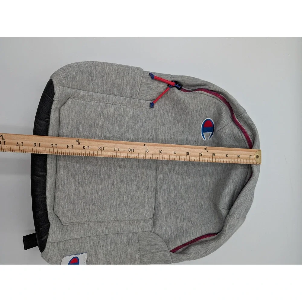 Champion Backpack Gray Jersey Knit Logo School Travel Bag One Size